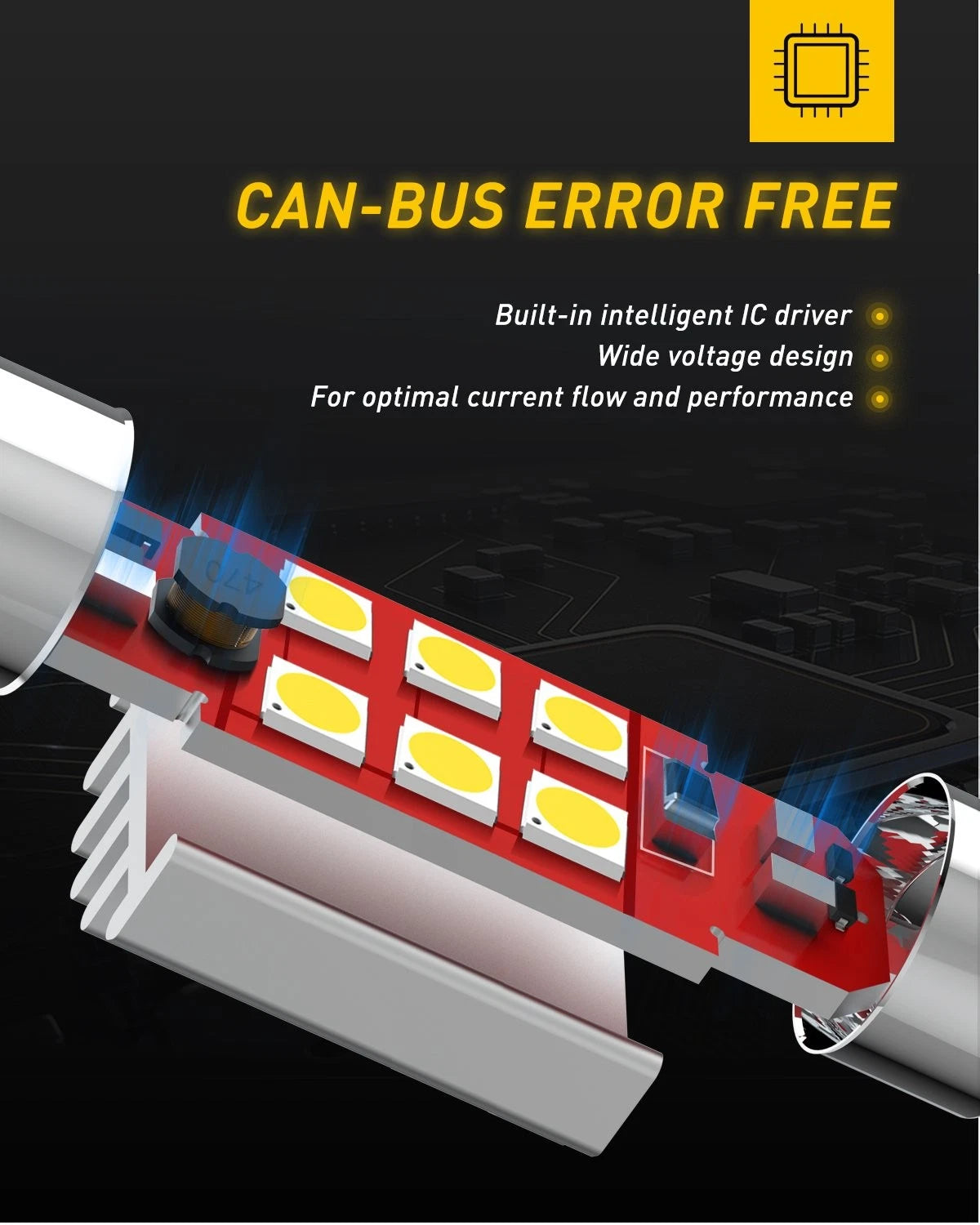 Set of 4 LED Festoon Bulbs for Car Interior Dome Light (41mm)