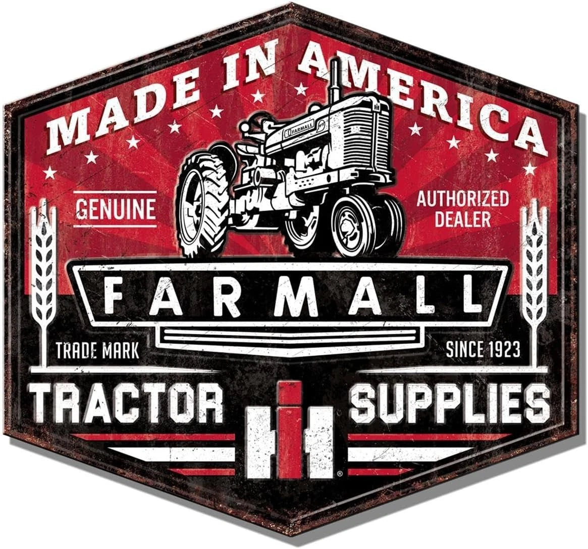 Vintage Tin Sign for Case IH Farmall Tractor (Made in America) 24.5 x 23.5