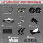 Shiny Black Diamond Car Air Vent Outlet Headrest Hook Bling Interior Decor Kit for Universal (2000-2025)
