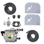 Carburetor Kit 009 010 for Chainsaw (Includes Sparkplug, Air Filter, Fuel Pipe, Gasket)