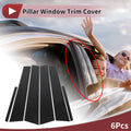 6 Pcs Door Pillar Window Trim for KIA Cerato (2014–2018) Black Carbon Fiber