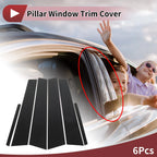 6 Pcs Door Pillar Window Trim for KIA Cerato (2014–2018) Black Carbon Fiber