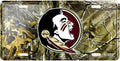 Camo License Plate for Florida State Seminoles Car Truck (Metal)