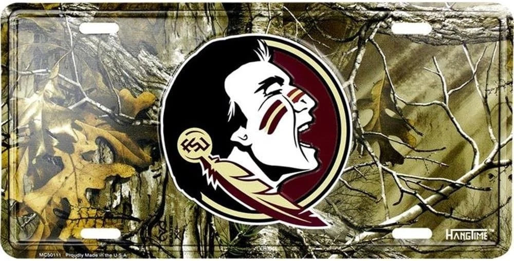 Camo License Plate for Florida State Seminoles Car Truck (Metal)