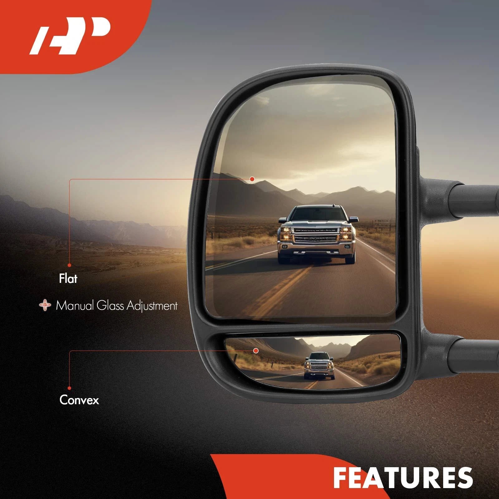 Manual Towing Mirrors for Ford F250 Super Duty (1999–2007)
