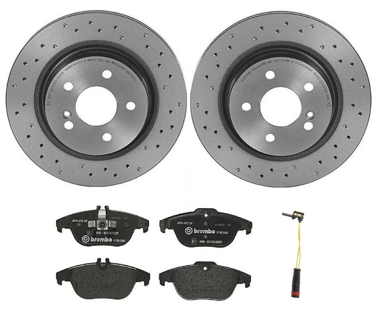 Brembo Xtra Rear Brake Kit for Mercedes-Benz W204 W212 (X-Drilled Disc Rotors)
