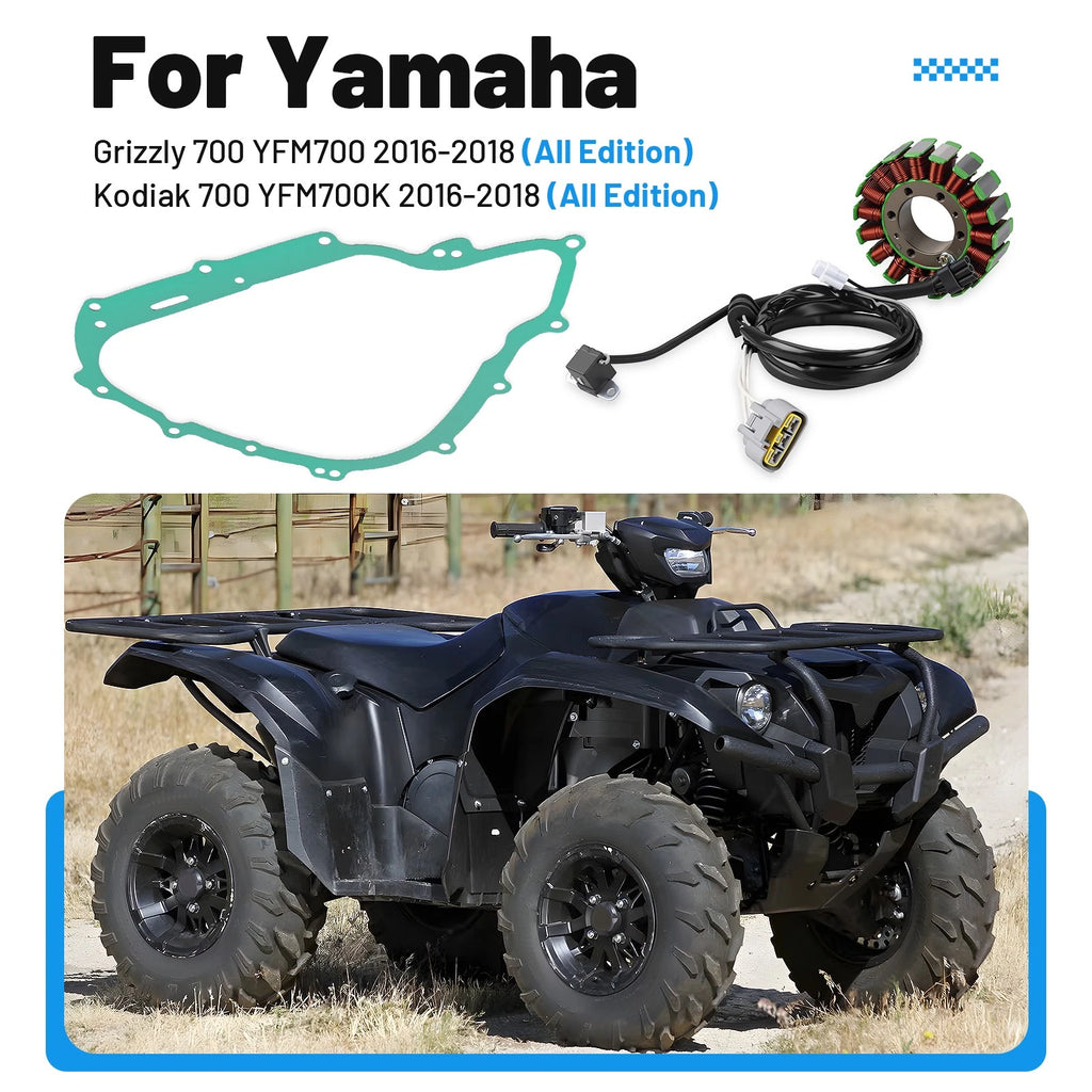 Stator with Gasket for Yamaha Grizzly Kodiak 700 YFM700 (2016–2018)
