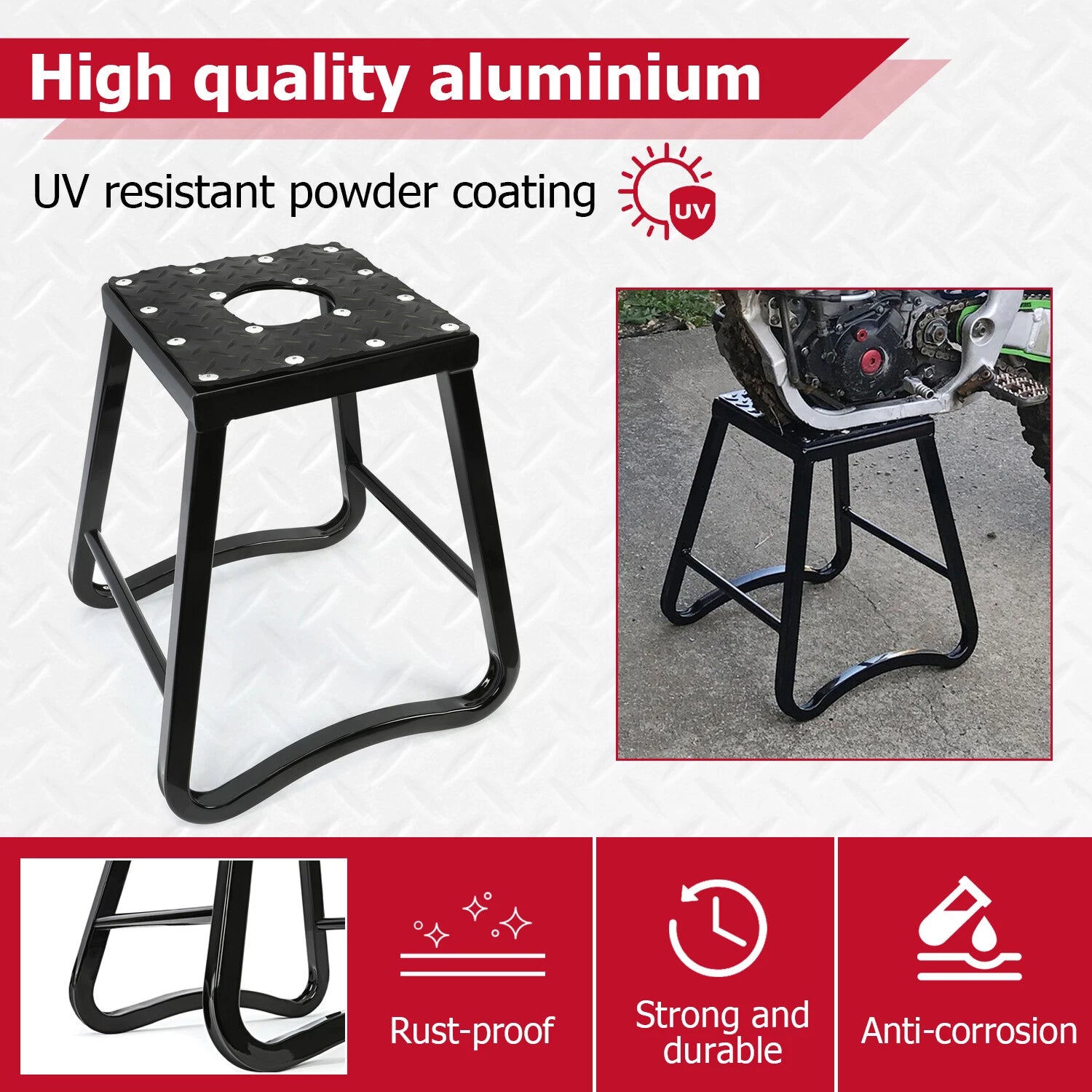 Dirt Bike Stand for Motorcycle Motocross (1000LBS Capacity) Black