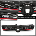 Front Hood Mesh Grille with Red Trim for VW Golf MK7 (2017–2019)