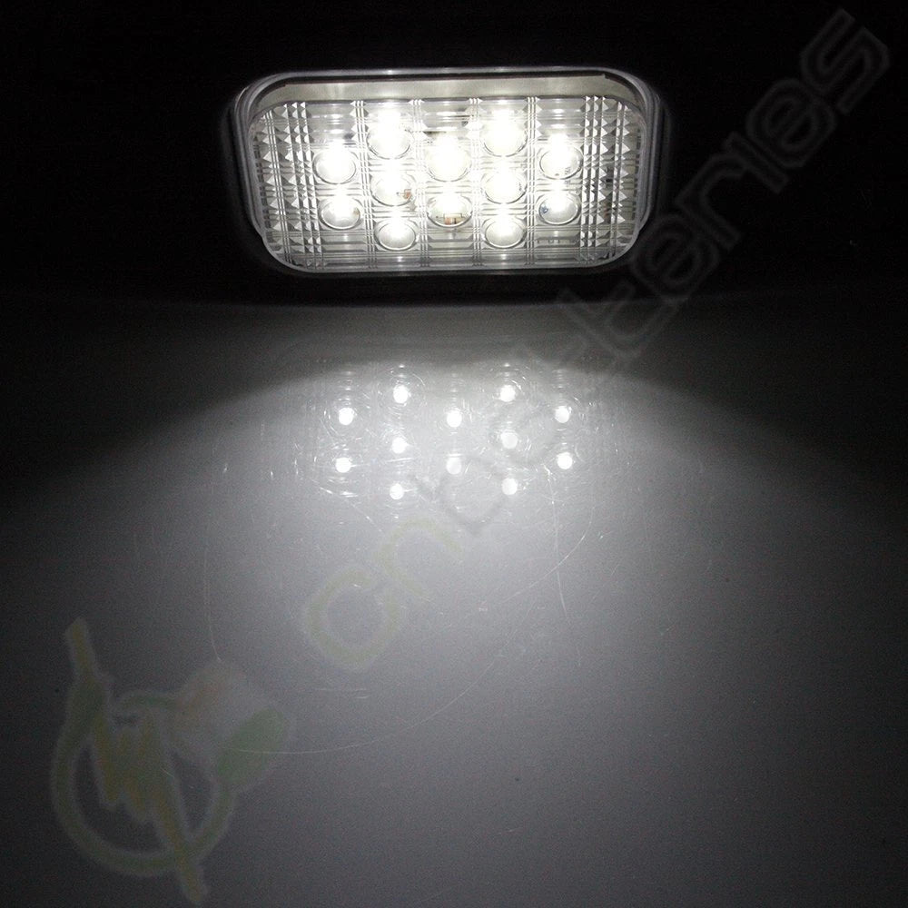 2x Red 2x White Rectangle 12 LED Stop Turn Tail Light Kit for Trucks (N/A)