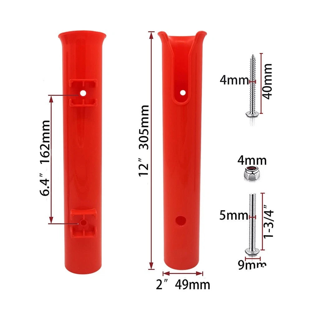 2X Orange Fishing Rod Holder for Boat - Marine Grade Storage Rack
