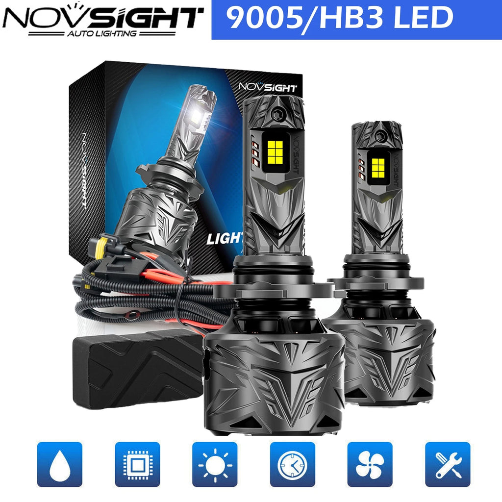 2X HB3 9005 LED Headlight Bulbs for NOVSIGHT (50000LM)
