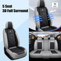 Leather Car Seat Full Set for Toyota (5-Seat, Black & Gray)