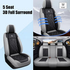 Leather Car Seat Full Set for Toyota (5-Seat, Black & Gray)