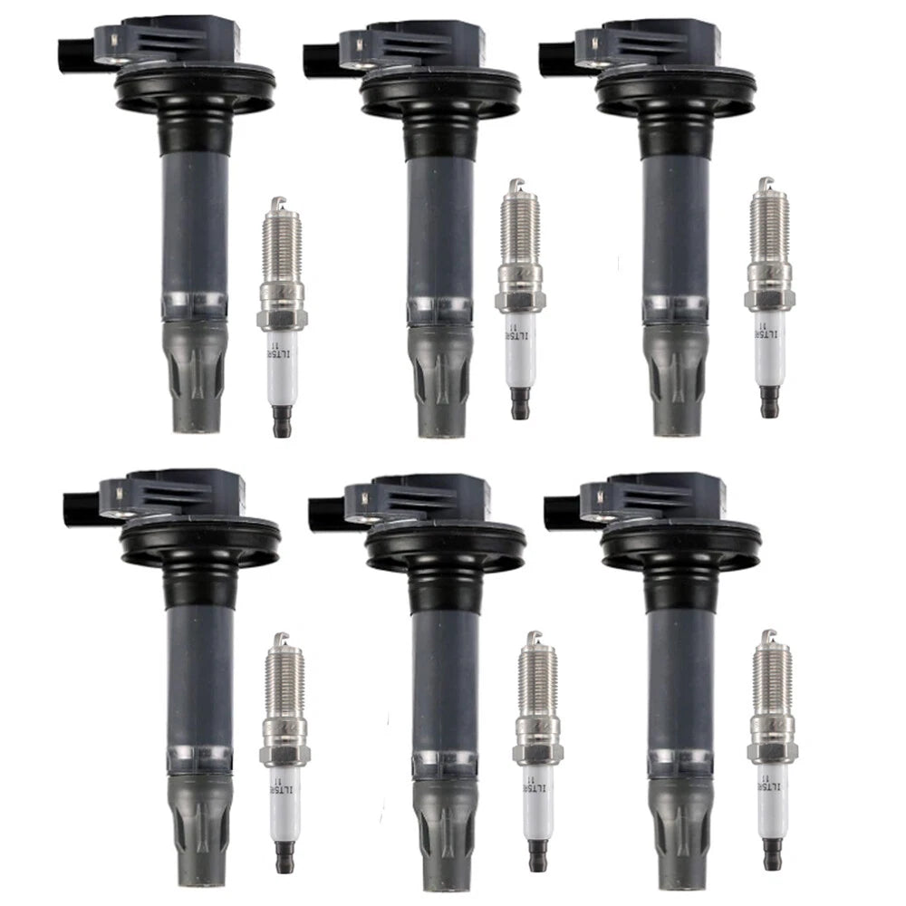 6x Ignition Coil + 6x Spark Plug for Ford Edge Lincoln Mazda CX-9 Mercury Sable (2007–2019)