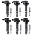 6x Ignition Coil + 6x Spark Plug for Ford Edge Lincoln Mazda CX-9 Mercury Sable (2007–2019)