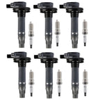 6x Ignition Coil + 6x Spark Plug for Ford Edge Lincoln Mazda CX-9 Mercury Sable (2007–2019)