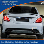Rear Car Bumper Tow Hook Cover for Mercedes-Benz (2016–2020) No.A2058853303 Caliche Blue