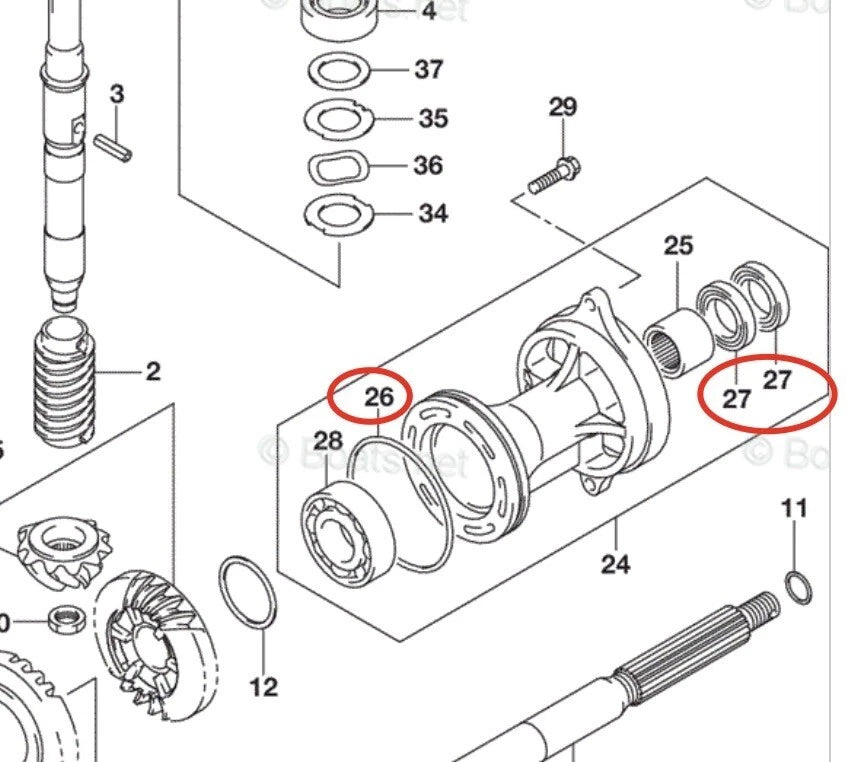 Lower Unit Seal Kit for Suzuki 4-Stroke 70/80/90 HP (09282-25001, 09280-92004)