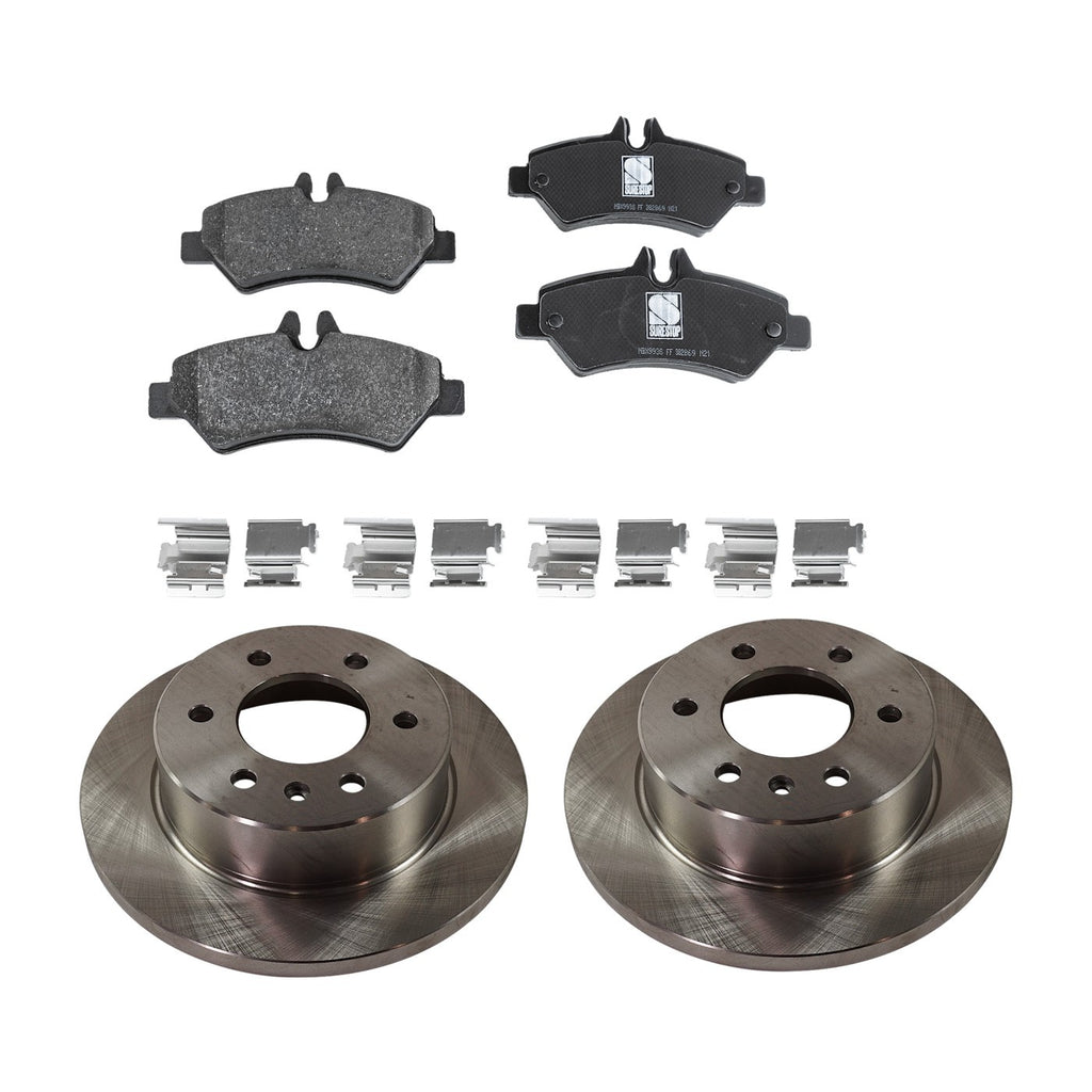 Rear Brake Disc Rotors and Pads Kit for MB Sprinter 2500