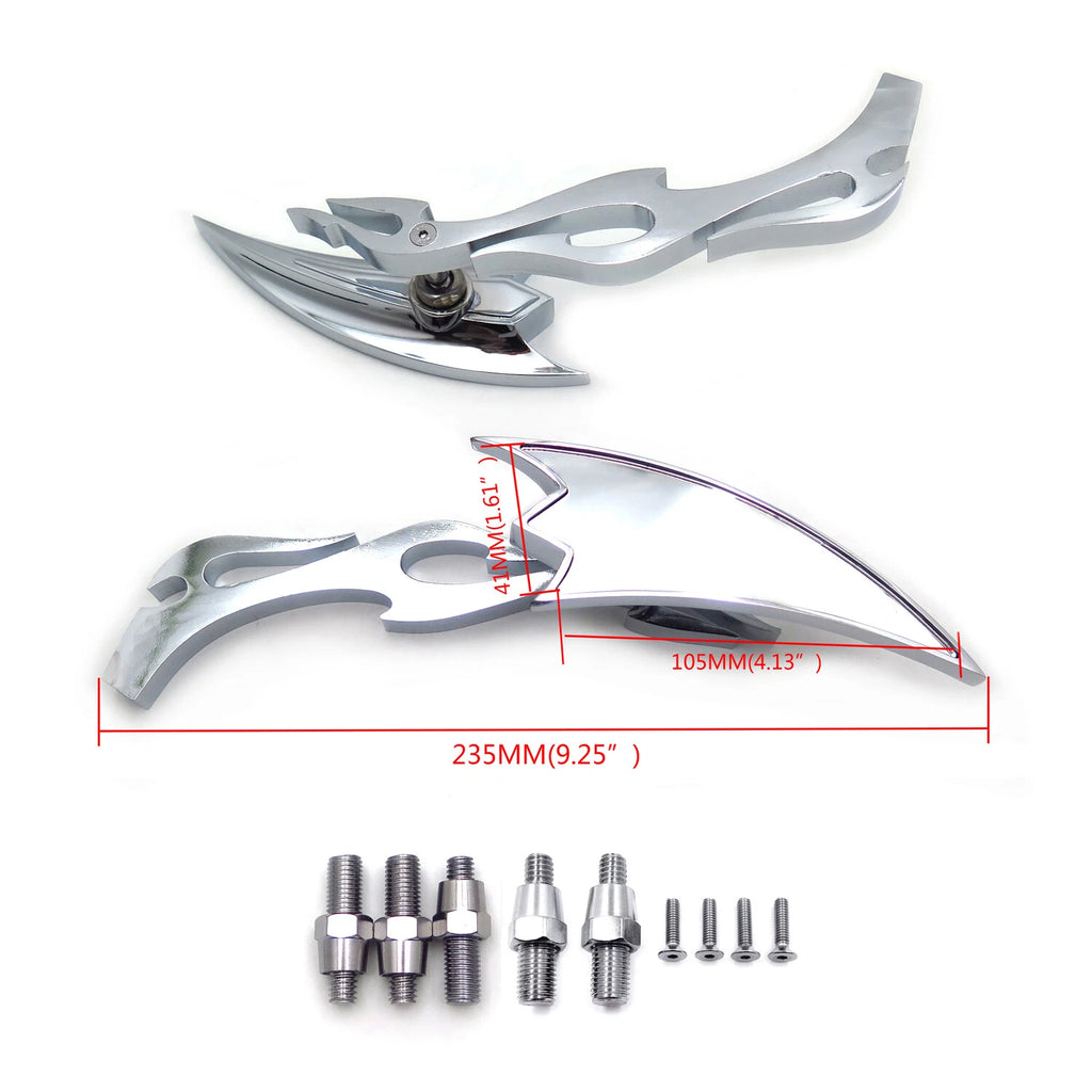 Alloy Arrow Custom Mirror for Honda Kawasaki Suzuki Cruiser (All Years)