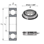 6005NR2RS Deep Groove Ball Bearings for Scooter Skateboard (25x47x12mm)