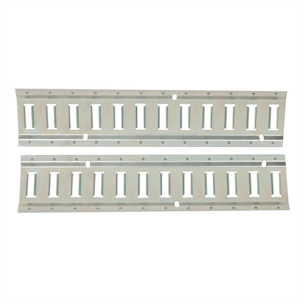 Set of 2 Horizontal Galvanized E-Track Tie-Down Rails for Truck Trailers