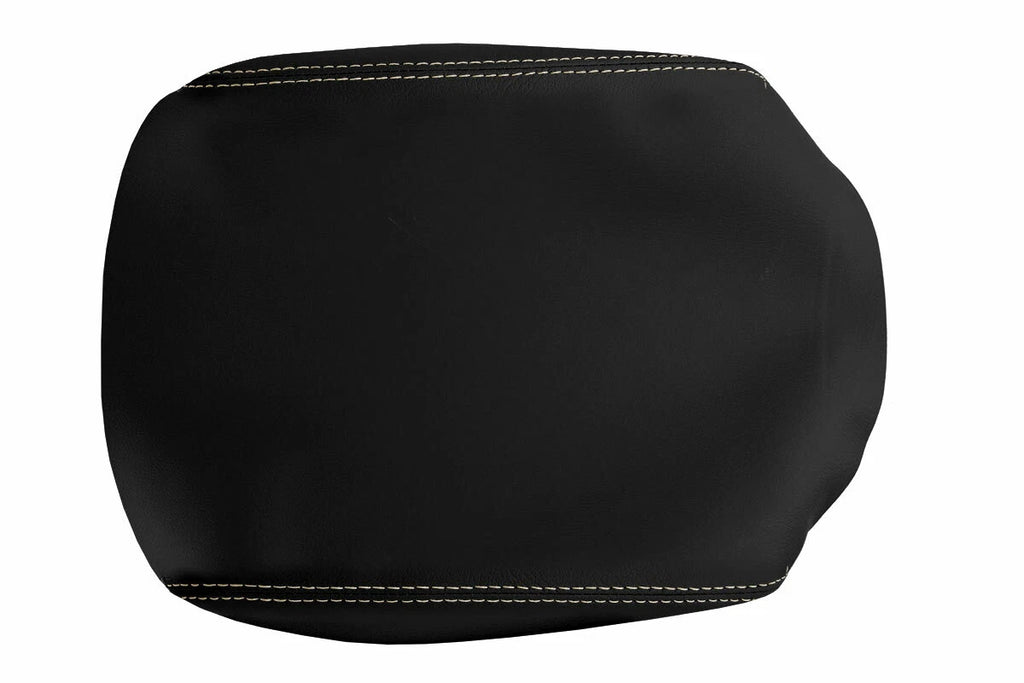 Leather Console Lid Armrest Cover for Honda Pilot (2003–2008) Beige Stitch