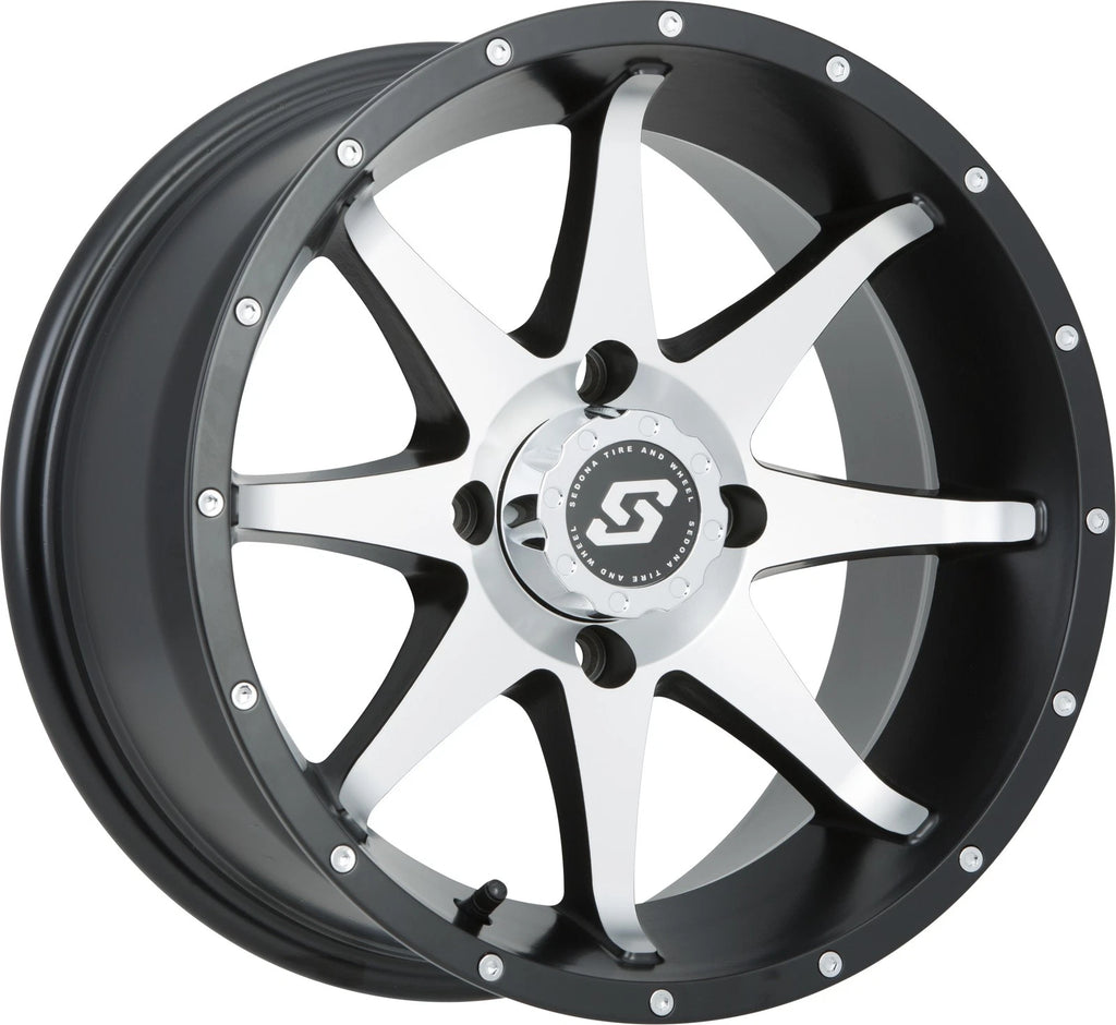 Sedona Storm Wheel 12x7 4/110 5+2 Black Machined for Honda ATV/UTV (2014–2017)
