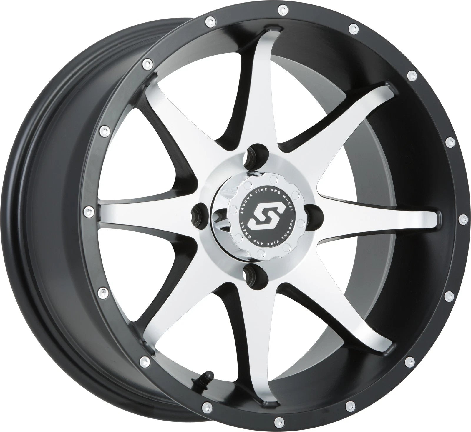 Sedona Storm Wheel 12x7 4/110 5+2 Black Machined for Honda ATV/UTV (2014–2017)