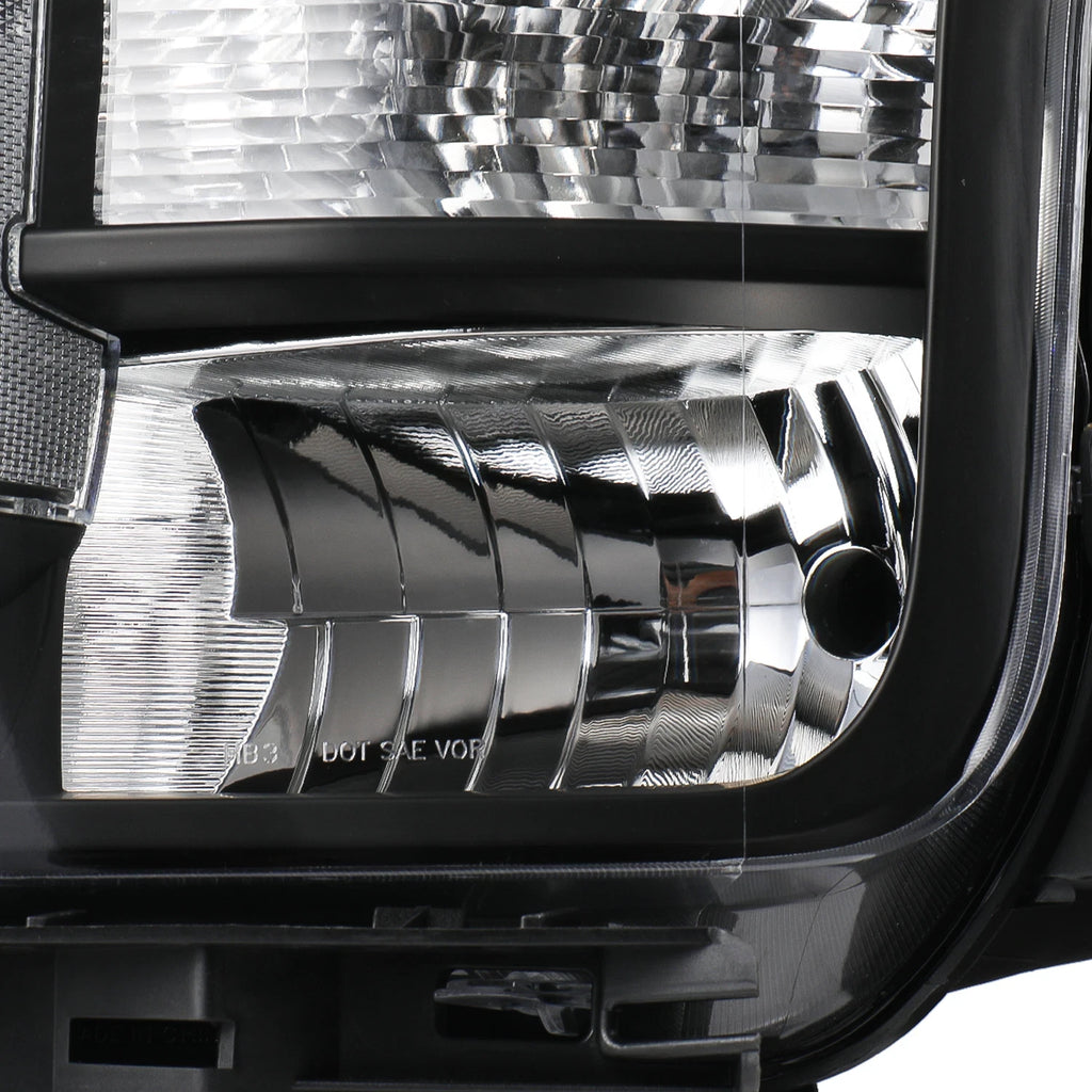 Pair Black Clear Corner Headlights for Ford F150 (2018–2020) Halogen