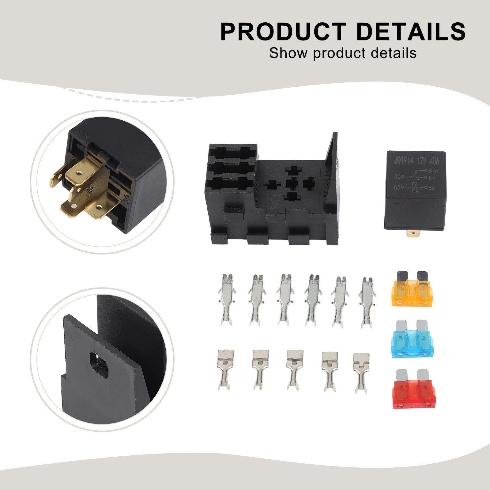 4 Slot Relay Fuse Holder Box for Automotive (Fits )