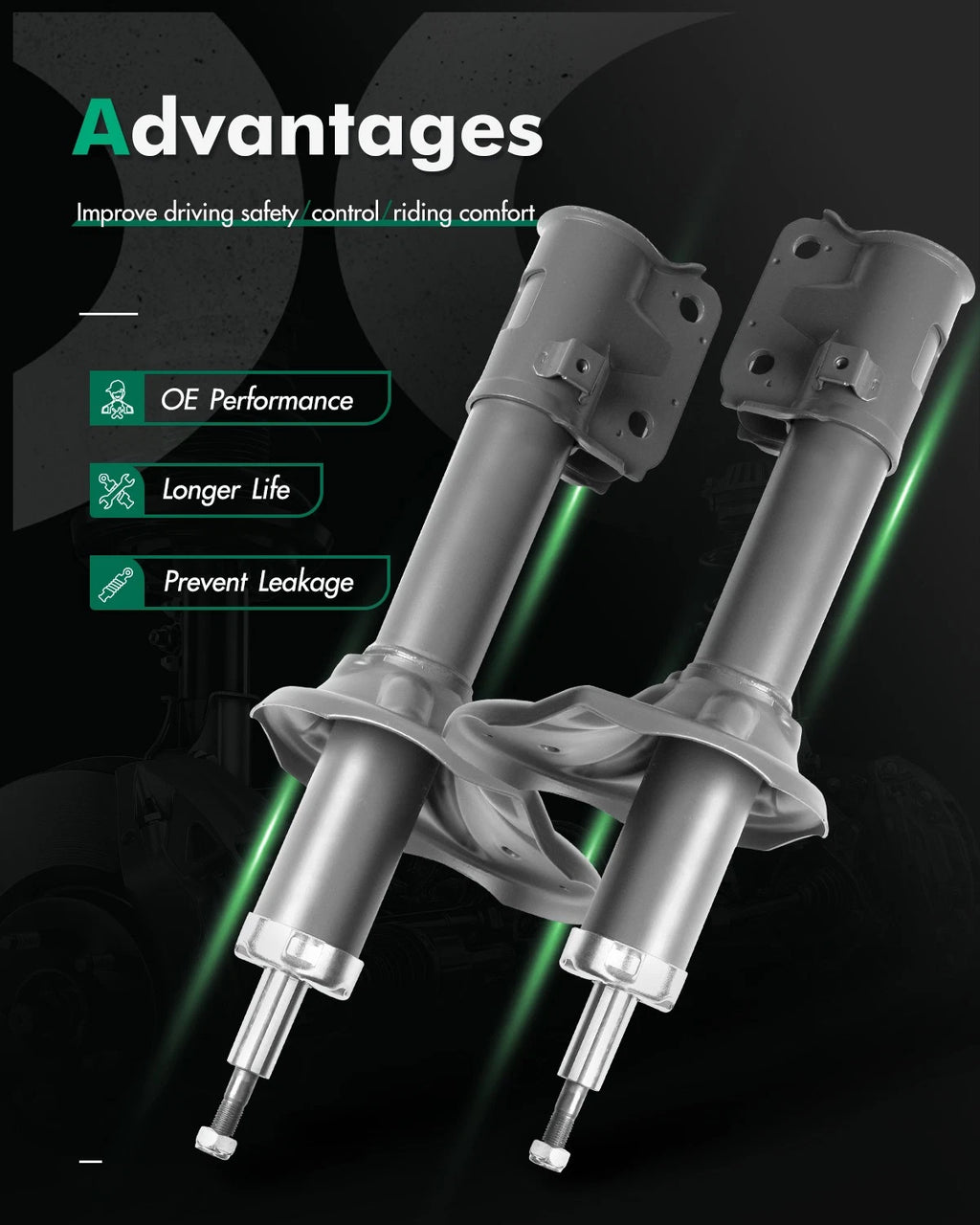 Set of 2 Shocks Struts for Hyundai Tucson (2005–2009) Kia Sportage (2005–2010)