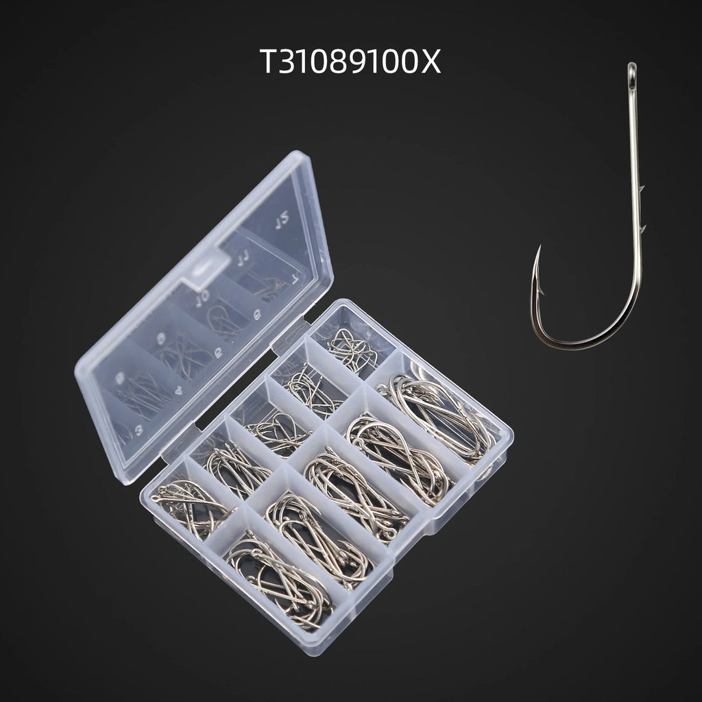 100pcs Isome Long Shank Barbed Fishing Hooks for Freshwater Use
