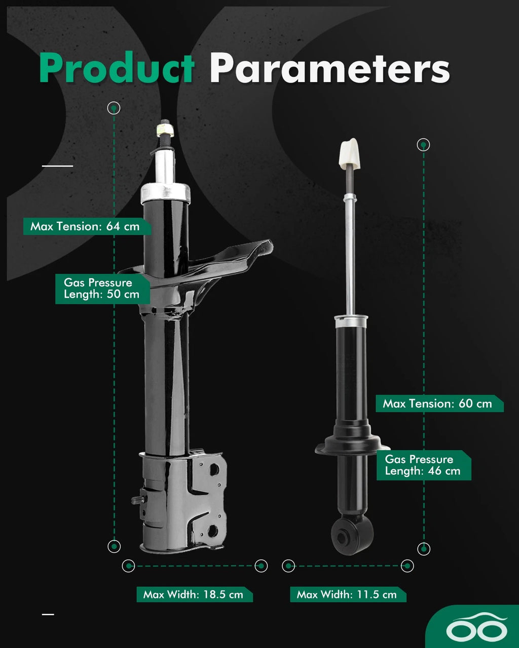 Front Rear Shocks Struts for Mitsubishi Outlander (2003–2004)