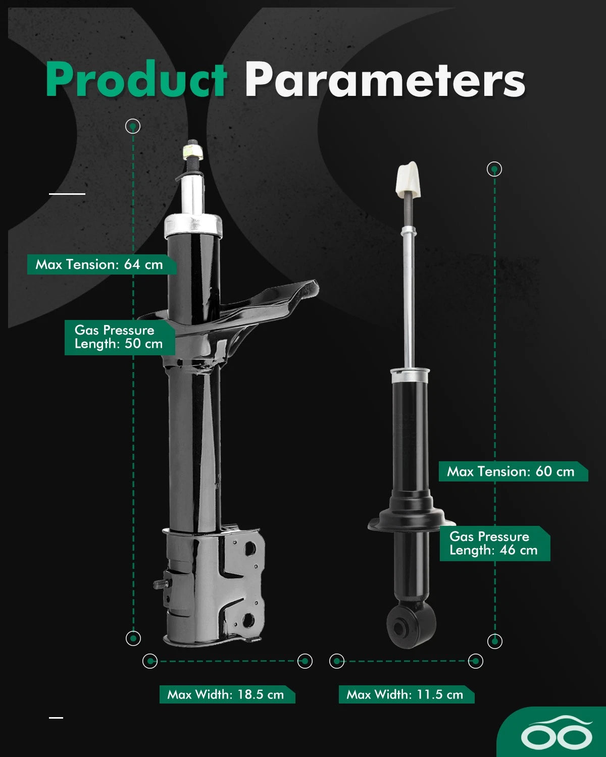 Front Rear Shocks Struts for Mitsubishi Outlander (2003–2004)