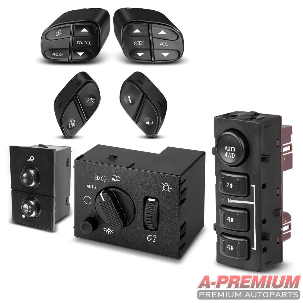 4WD Selector & Headlight & Fog Light Switches for GMC Chevy