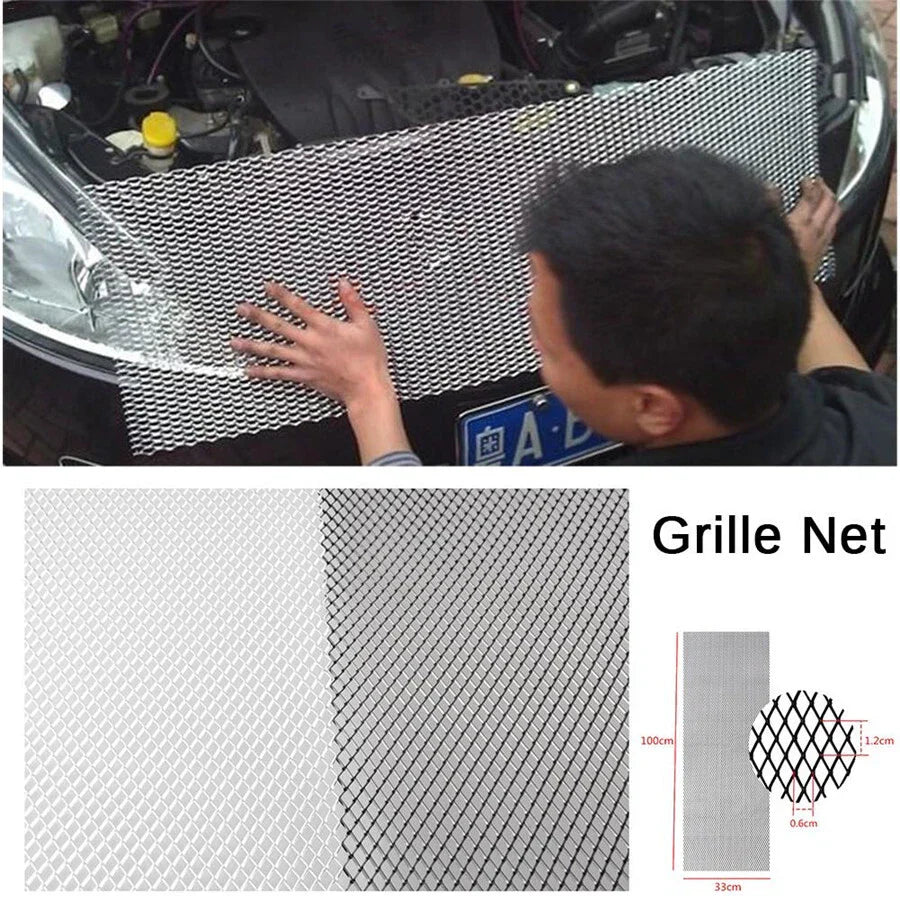 Silver Aluminium Racing Grille Mesh Vent for Universal Car 100x33cm