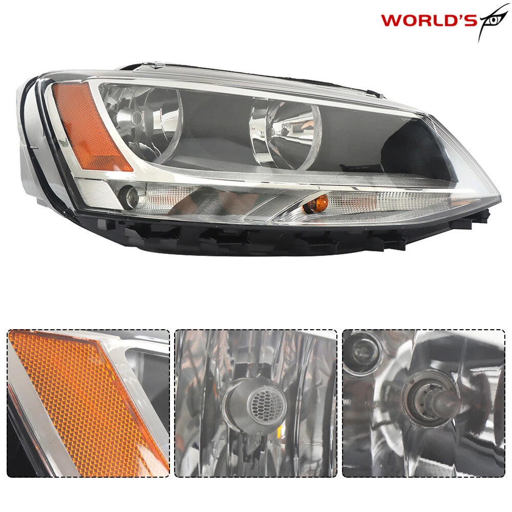 Headlight for Volkswagen Jetta (2011–2018) Passenger Side Halogen