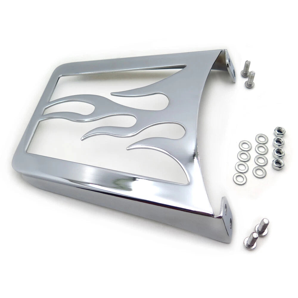 Chrome Flame Sissy Bar Luggage Rack for Harley Sportster XL883C XL883R XL1200R (2004–2023)
