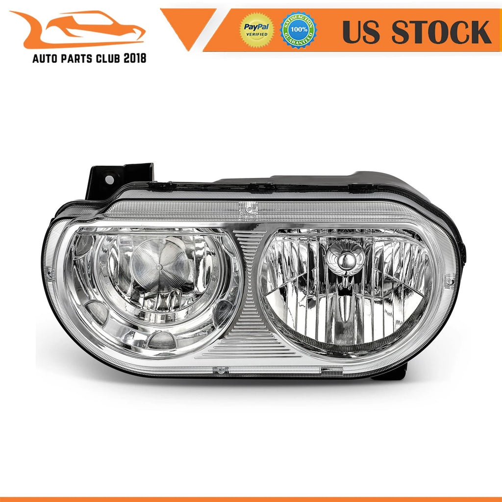 Chrome Housing Headlights Assembly L+R for Dodge Challenger (2008–2014)