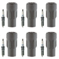 Set of 6 NGK Laser Platinum Spark Plugs & Denso Coil Boots for 300 Charger (2006–2010)