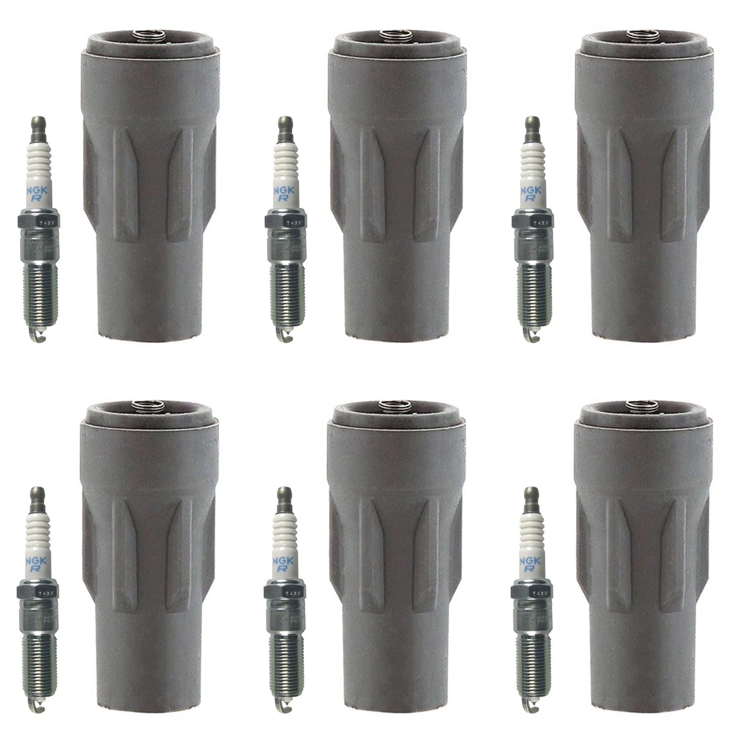 Set of 6 NGK Laser Platinum Spark Plugs & Denso Coil Boots for 300 Charger (2006–2010)