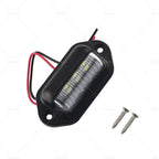 6X LED License Plate Light for Truck SUV Trailer Lorry (12V-24V)