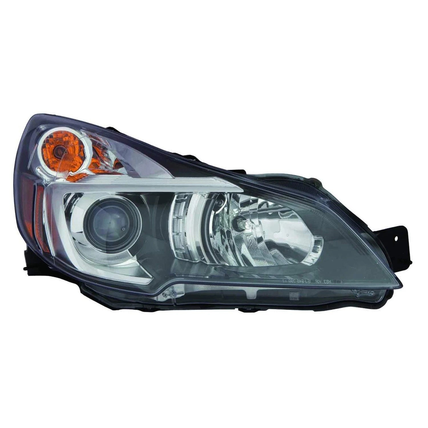 Replacement Passenger Side Halogen Headlight Assembly with Black Bezel for