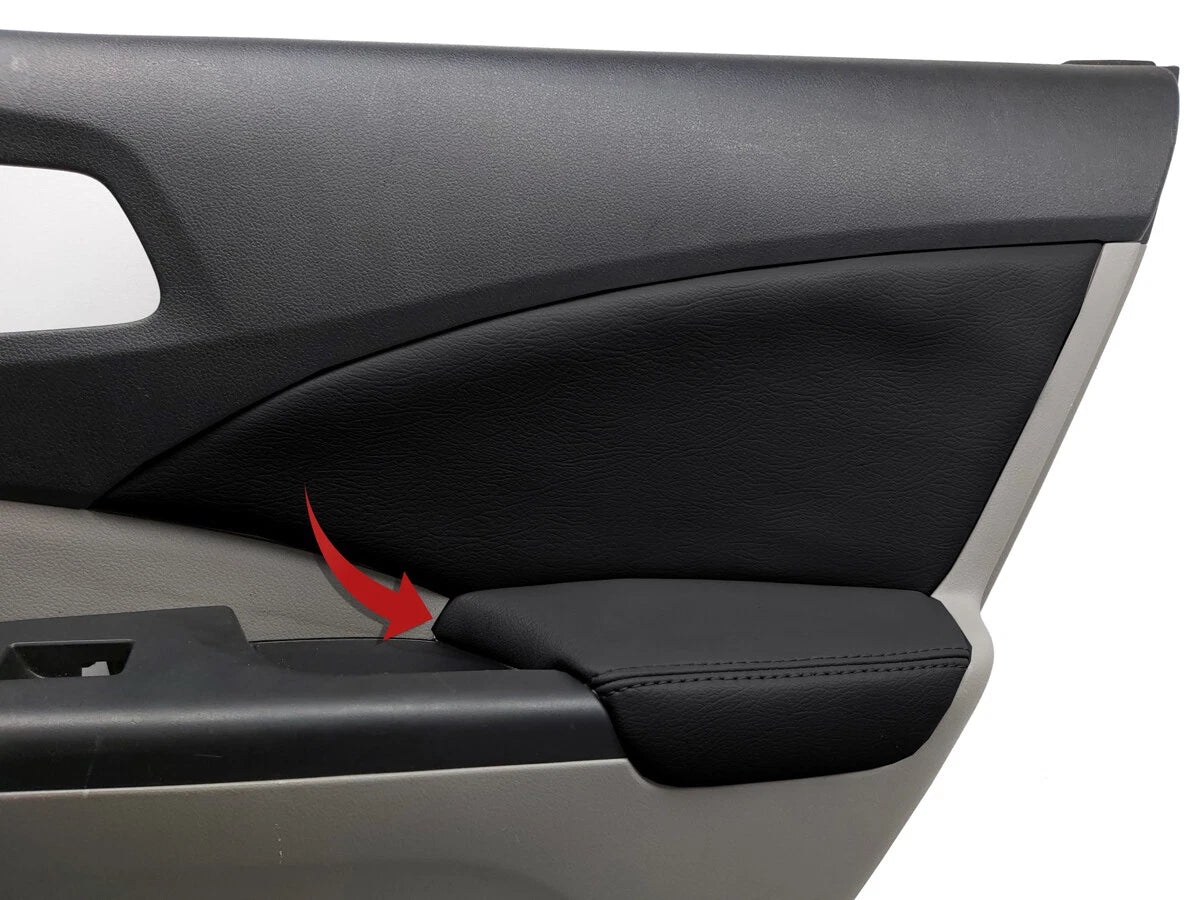 Rear Armrest Door Panel Cover for Honda CR-V (2012–2016) Black PVC Leather