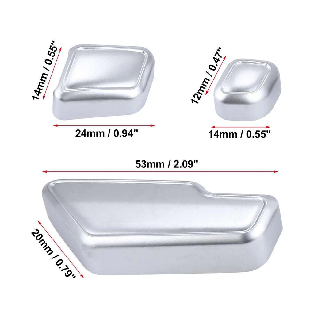 Set of 6 Silver Tone Door Seat Adjust Button Switch Covers for Mercedes Benz B180 (2012–2019)