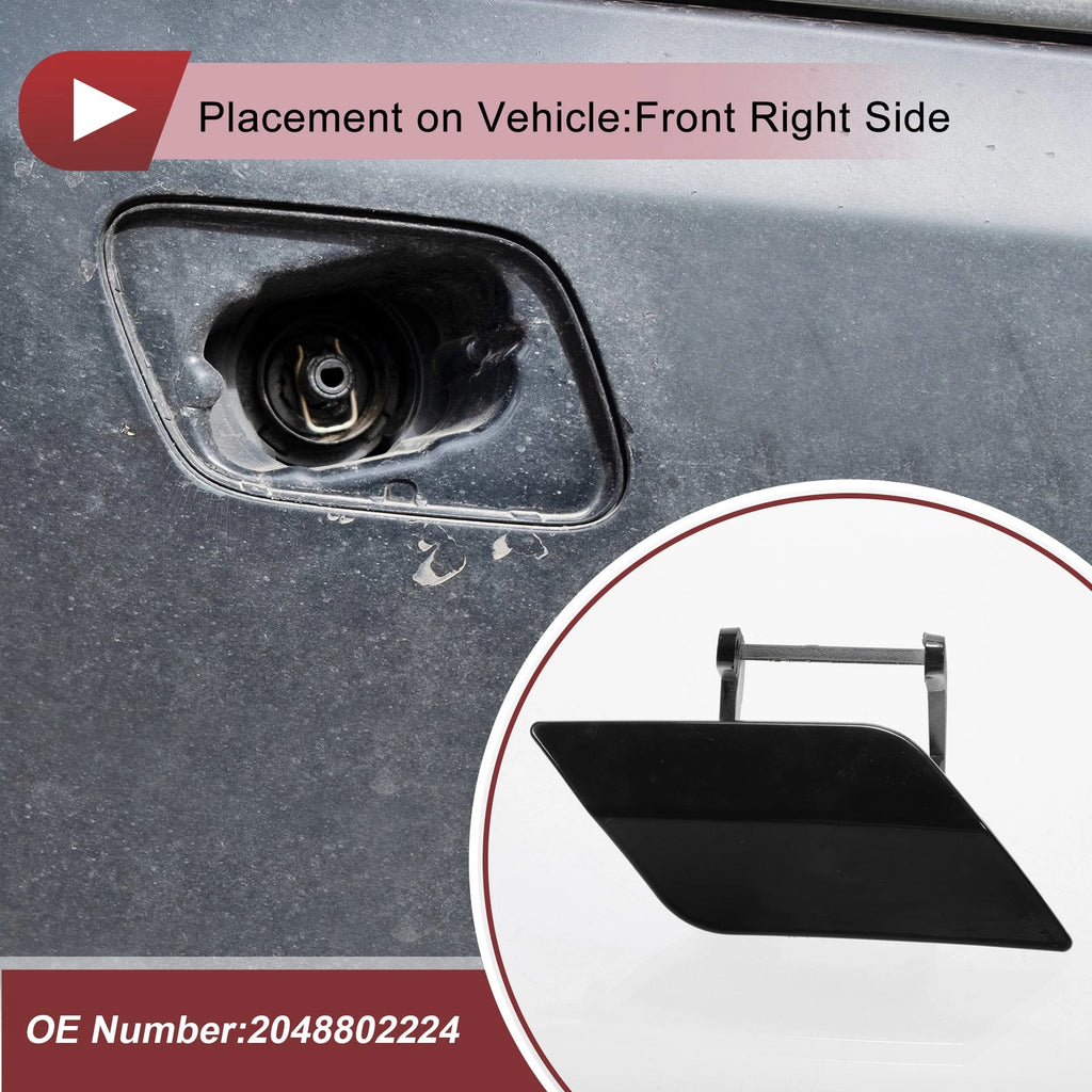 Front Right Washer Nozzle Cover Cap for Mercedes-Benz C350 (2008–2014) Black