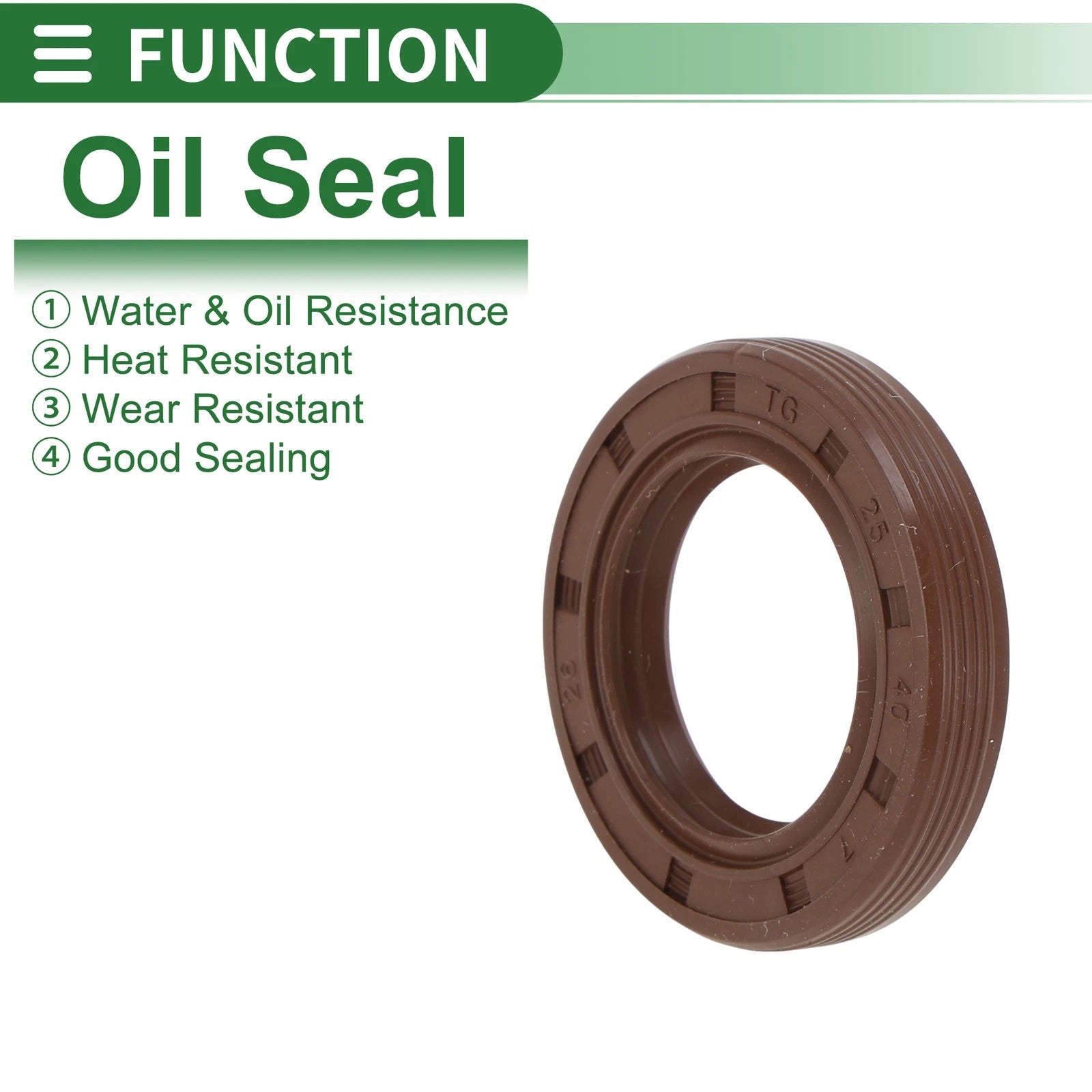 Set of 5 Oil Seals FKM Rubber 25x40x7mm for High Pressure