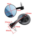 Pair CNC Bar End Rearview Side Mirrors for Motorcycle (7/8")